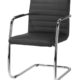 Cantilever chair conference chair Design 1878-black-leather look