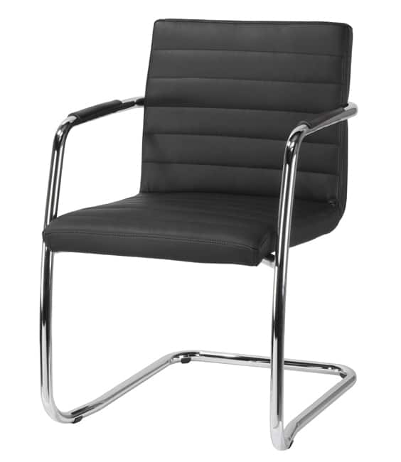 Cantilever chair conference chair Design 1878-black-leather look