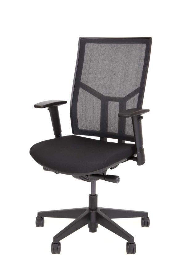 Ergonomic office chair black fabric/black mesh