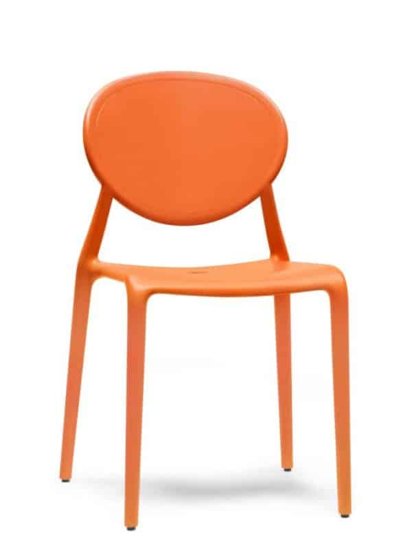 Canteen chair or garden chair Italian design Orange