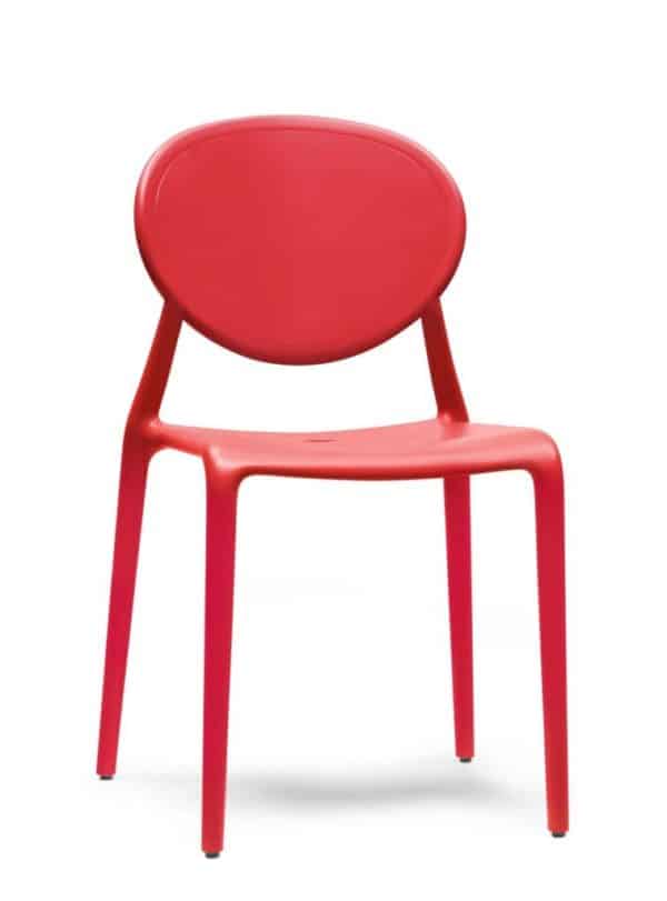 Kantinenstuhl oder Gartenstuhl italienisches Design Rot