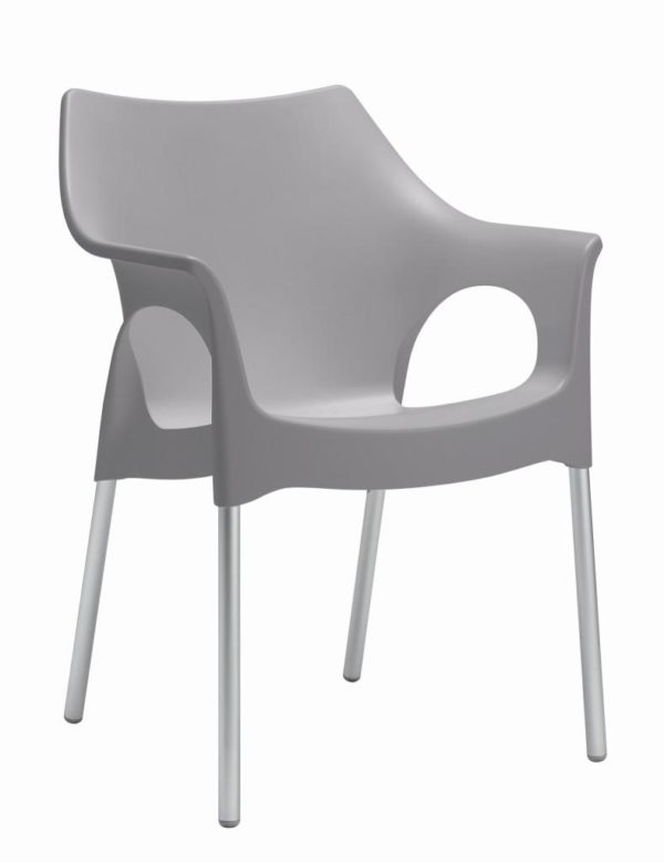 Canteen chair or garden chair Modern recyclable Gray