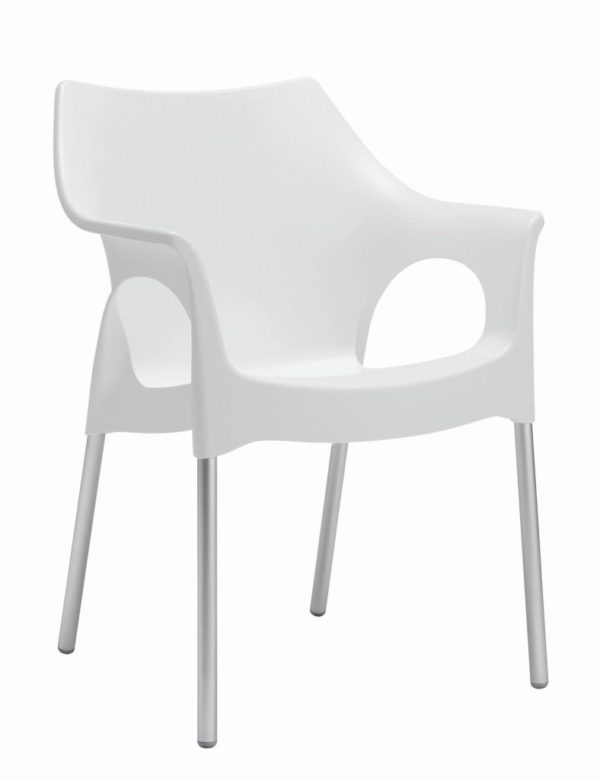 Canteen chair or garden chair Modern recyclable Ivory