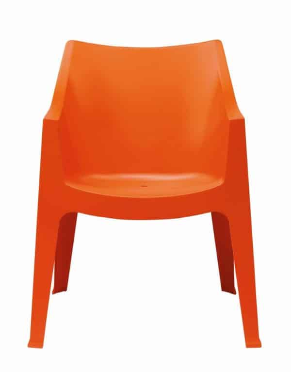 Kantinenstuhl oder Gartenstuhl recycelbar Orange