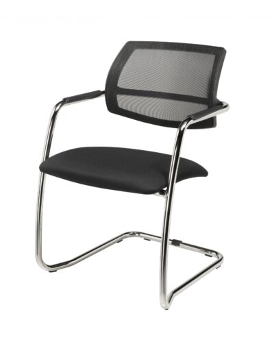 Cantilever chair 1880 chrome base and Black Mesh back