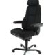 Chaise de bureau super ergonomique 24h/24 A381, tissu noir