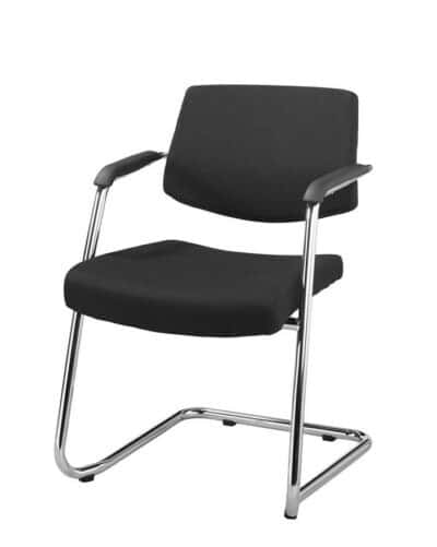 Low back Elan conference chair in black upholstery or black leather look