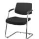Low back Elan conference chair in black upholstery or black leather look