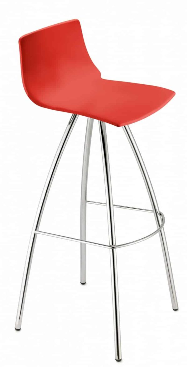 Modern bar stool for home cafe or canteen Red