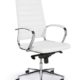 Chaise de bureau ergonomique design 601 dossier haut Blanc