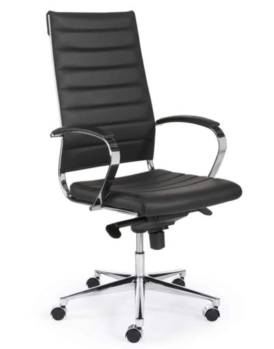 Chaise de bureau ergonomique design 601 dossier haut en noir