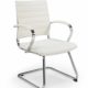 Conference/meeting chair with sled 1204 in white artificial leather