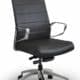 Ergonomic executive armchair 605 chrome/black made of genuine leather