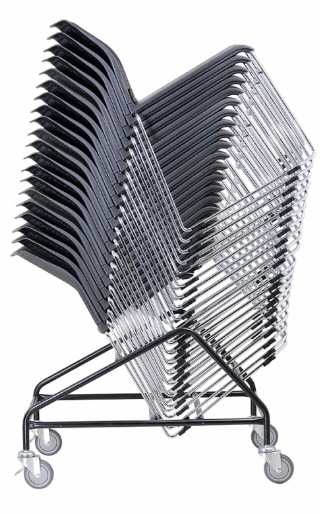 Chaise de conférence ou de cantine en fil métallique 1608 en noir ou blanc