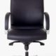 Ergonomic executive chair in black leather
