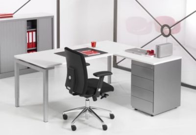 4-legged corner desk with drawer unit Cube 180 x160cm