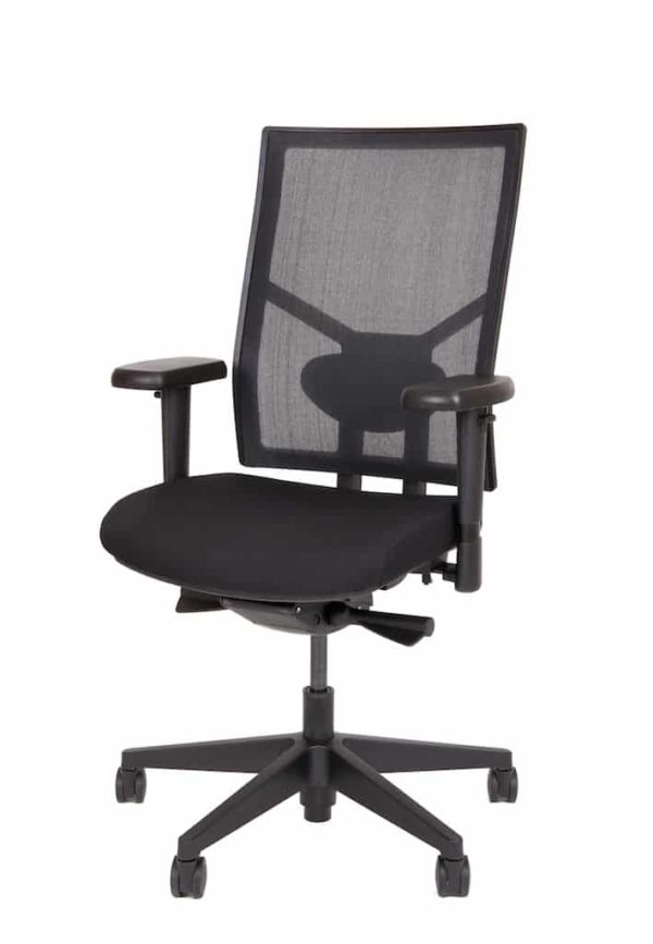 Ergonomischer Bürostuhl 987 NPR-1813, schwarzer Sitz mit Rückenlehne aus schwarzem Netzstoff