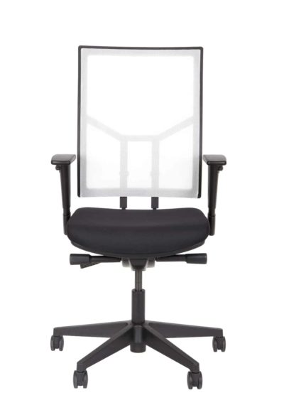 Chaise de bureau ergonomique 987 tissu noir/maille blanche