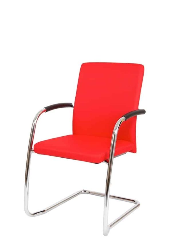 Conference chair with sled chrome base