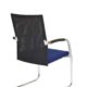 Conference chair F260 sled frame with black mesh back and blue seat