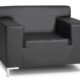 Sessel 1-Sitzer-Sofa in schwarzer Lederoptik