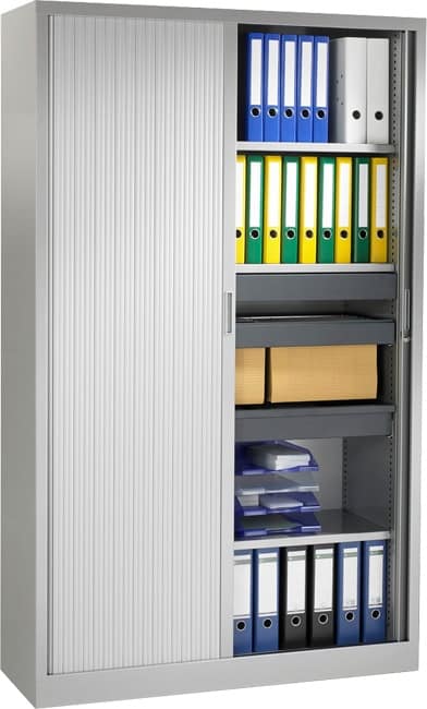 Steel roller door cabinet 198x120x43cm Light gray