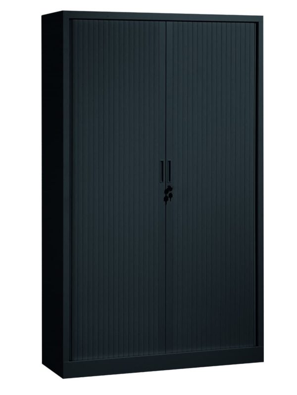 Steel roller door cabinet 198x120x43cm Black