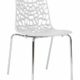Italian design chair in openwork plastic with chrome frame.