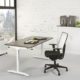 Crank adjustable sit-sit desk