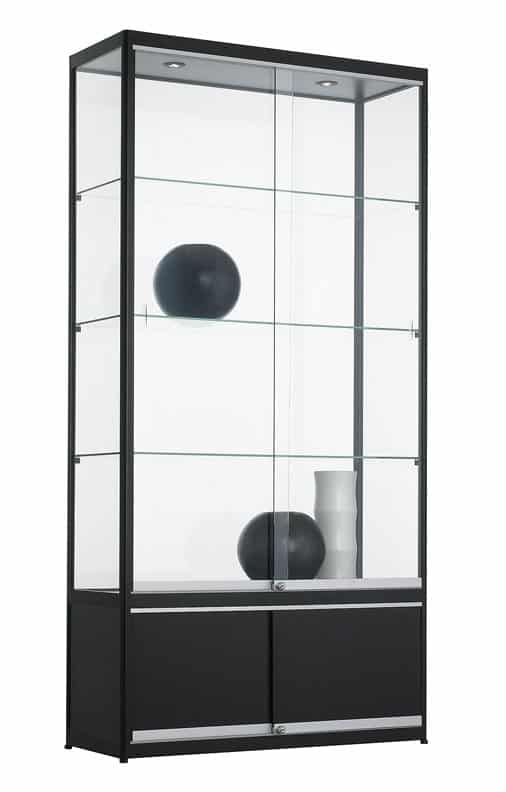 Display cabinet with base cabinet 3 shelves 200x100x40cm