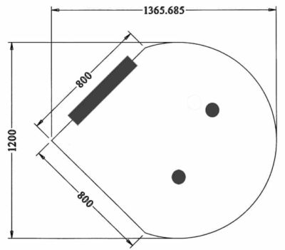 Vergadertafel aanbouw diameter Ø120cm