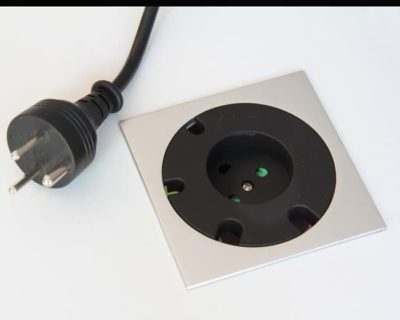 Socket with power and cutouts
