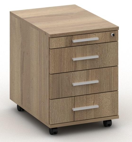 Luxury wooden rolling block Chief with 4 drawers Halifax Oak