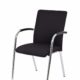 Chaise de conférence 4 pieds avec base chromée en tissu noir