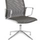 Design conference chair in black-aluminium mesh