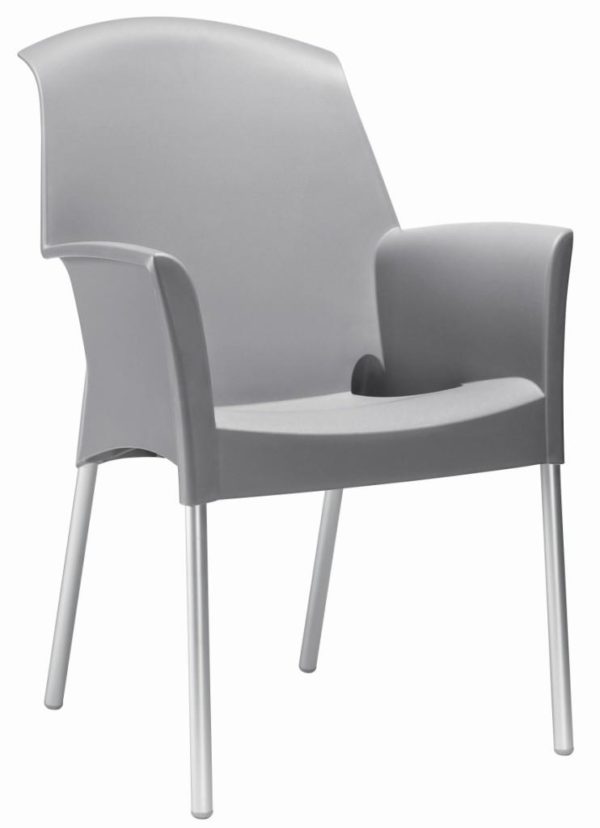 Sillas de comedor o silla de jardín Diseño reciclable NLCCSJ gris claro