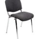 Meeting chair or conference chair basic chrome frame without armrests. Anthracite fabric