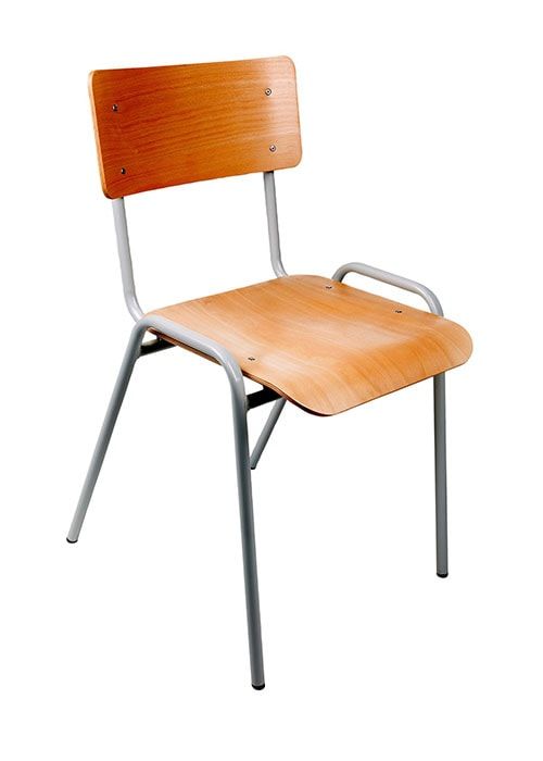 Canteen chair stacking chair model Milan Light gray
