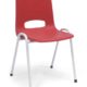 Chaise de cantine Arena Rouge, structure blanche sans accoudoirs