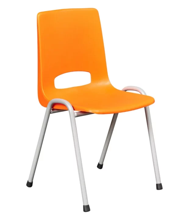 Chaise de cantine Arena couleur Jaune Connectable Sans accoudoirs et couleur structure Gris clair (Ral 7035)