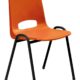 Canteen chair Arena black orange without armrests