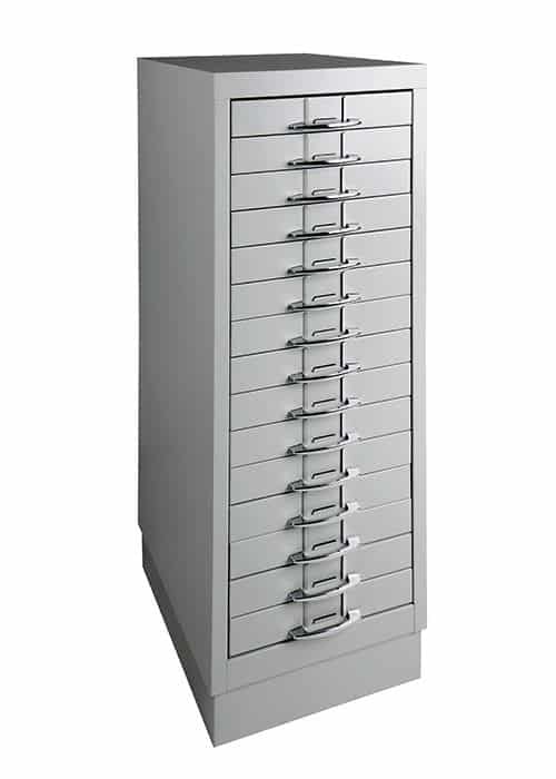 Drawing chest of drawers A4 15 drawers Aluminum
