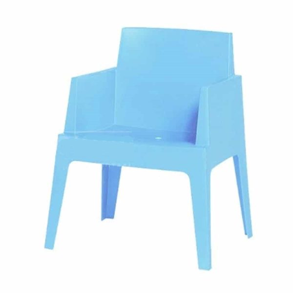 Chaise de cantine Cube Bleu clair