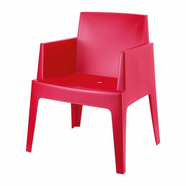 Chaise de cantine Cube Rouge