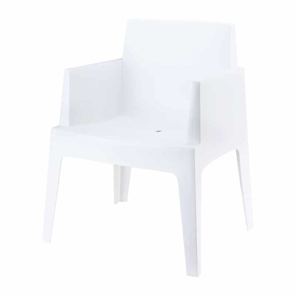 Chaise de cantine Cube Blanc