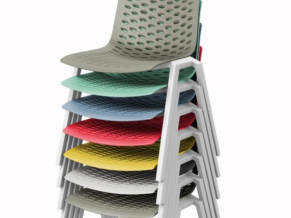 Versión completamente de plástico, silla de comedor tanto para exterior como para interior, ¡fácil de mantener limpia!