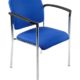 Chaise de conférence Bonanza Blue avec structure chromée
