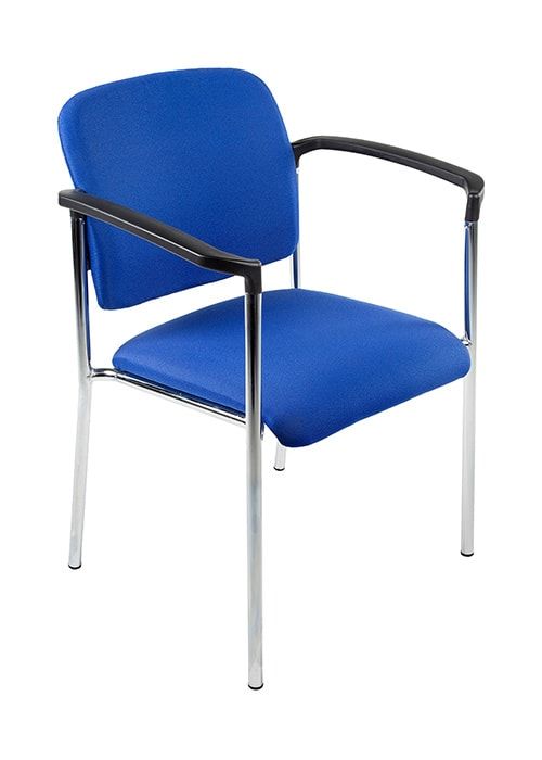 Chaise de conférence Bonanza Blue avec structure chromée