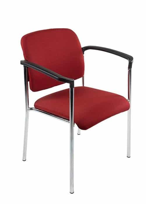 Bonanza Bordeaux conference chair with Chrome frame
