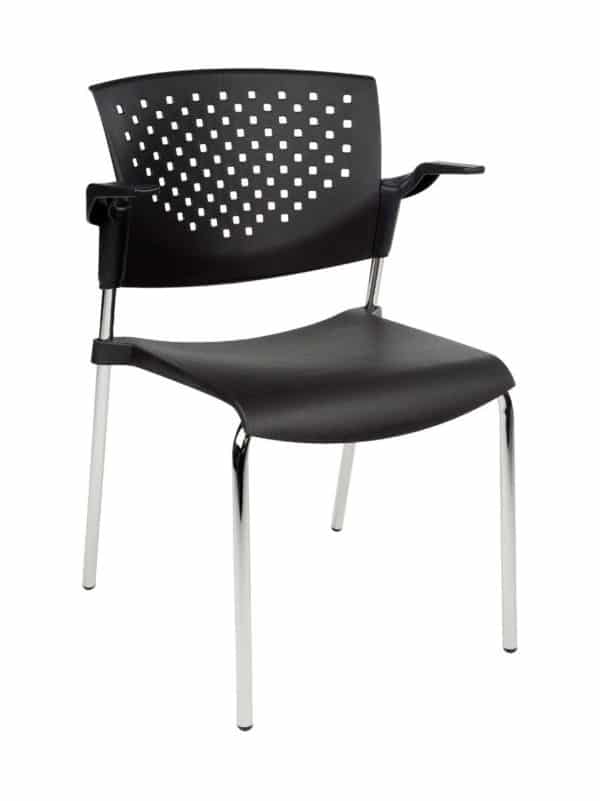 Conference chair or canteen chair Spring Chrome Frame with armrests